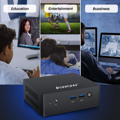 AWOW Mini PC, Atom x7 E3950 8GB DDR4, 128GB M.2 SATA SSD, Mini Desktop Computer, AL34 Micro PC, Wi-10 Pro, 4K HD, Dual HDMI 1.4, 2.4G/5G Dual WiFi, Gigabit Ethernet, 4 X USB, BT 4.2