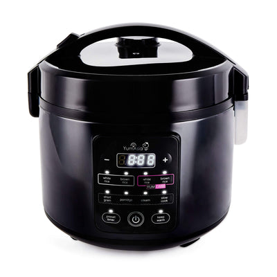 Yum Asia Kumo YumCarb Reiskocher mit Keramikschale und fortschrittlicher Fuzzy-Logik (5,5 Tassen, 1 Liter), 5 Reiskochfunktionen, 3 Multicooker-Funktionen, 220-240V EU (Dunkler Edelstahl)