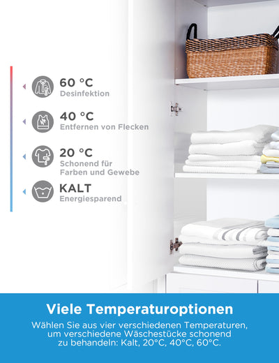 Midea MF10EW80B Waschmaschine / 8kg / 1400 U/Min/EEK A/Inverter Quattro Moto/Dampffunktion/Grosse Trommel/Slim Design/Nachlegefunktion/Kindersicherung/AquaStop, Weiß