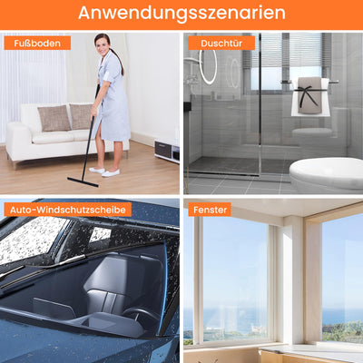 Duschabzieher Langer Stiel - Festigen Upgrade Abzieher Dusche Schwarz 23-97cm Teleskop Fensterabzieher mit Halterung Duschabzieher Silikon,Abzieher Boden,Duschkabinenabzieher fensterwischer