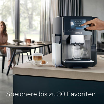 SIEMENS Kaffeevollautomat EQ700 integral TQ717D03, App-Steuerung, Cold Brew, intuitives Full-Touch-Display, bis zu 30 individ. Kaffeekreationen als Favoriten, autom. Dampfreinigung, 1500 W, edelstahl