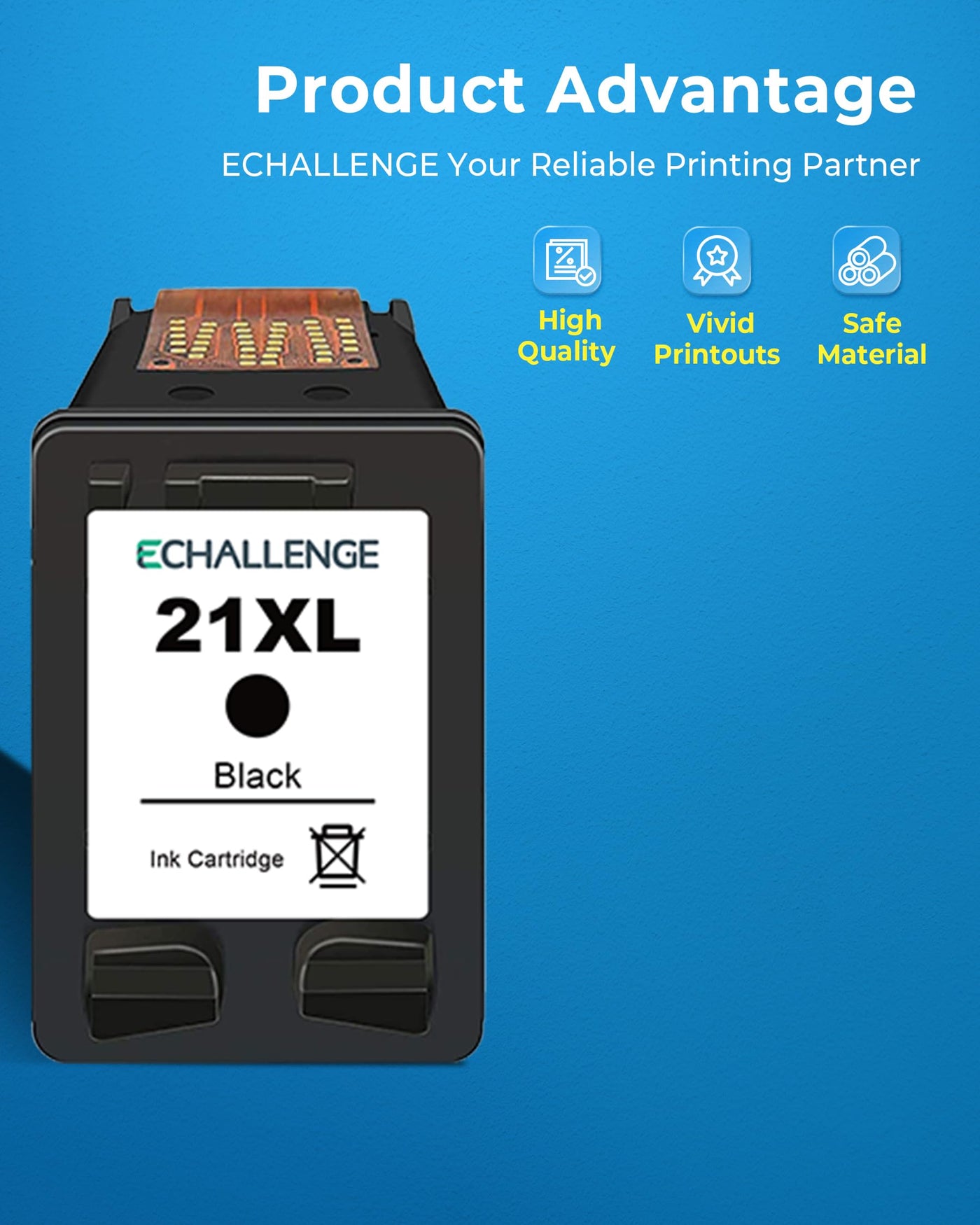 ECHALLENGE 21XL 22XL Patronen für HP 21 22 XL Druckerpatronen Kompatibel mitHP PSC 1410 DeskJet D1530 D1560 D2360 D2460 F335 F380 F390 F2180 F2290, for HP OfficeJet 4315 43 55 (2er-Pack)