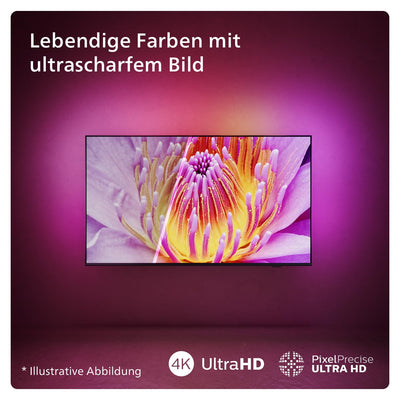 Philips Ambilight 65PUS8109 4K LED Smart TV - 65-Zoll Display mit Pixel-präziser Ultra HD, Titan OS Plattform und Dolby Atmos, Funktioniert mit Alexa und Google Sprachassistent - Satiniertes Chrom