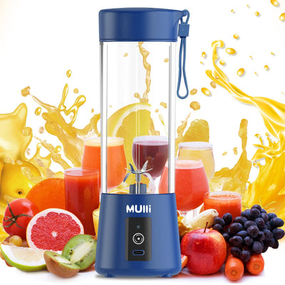 Mulli Tragbarer Mixer,Aufgerüstete Version Mini-Mixer für Frucht-Smoothies und Shakes, USB-aufladbarer Entsafter für Babynahrung, Fitnessstudio, Reisen und mehr