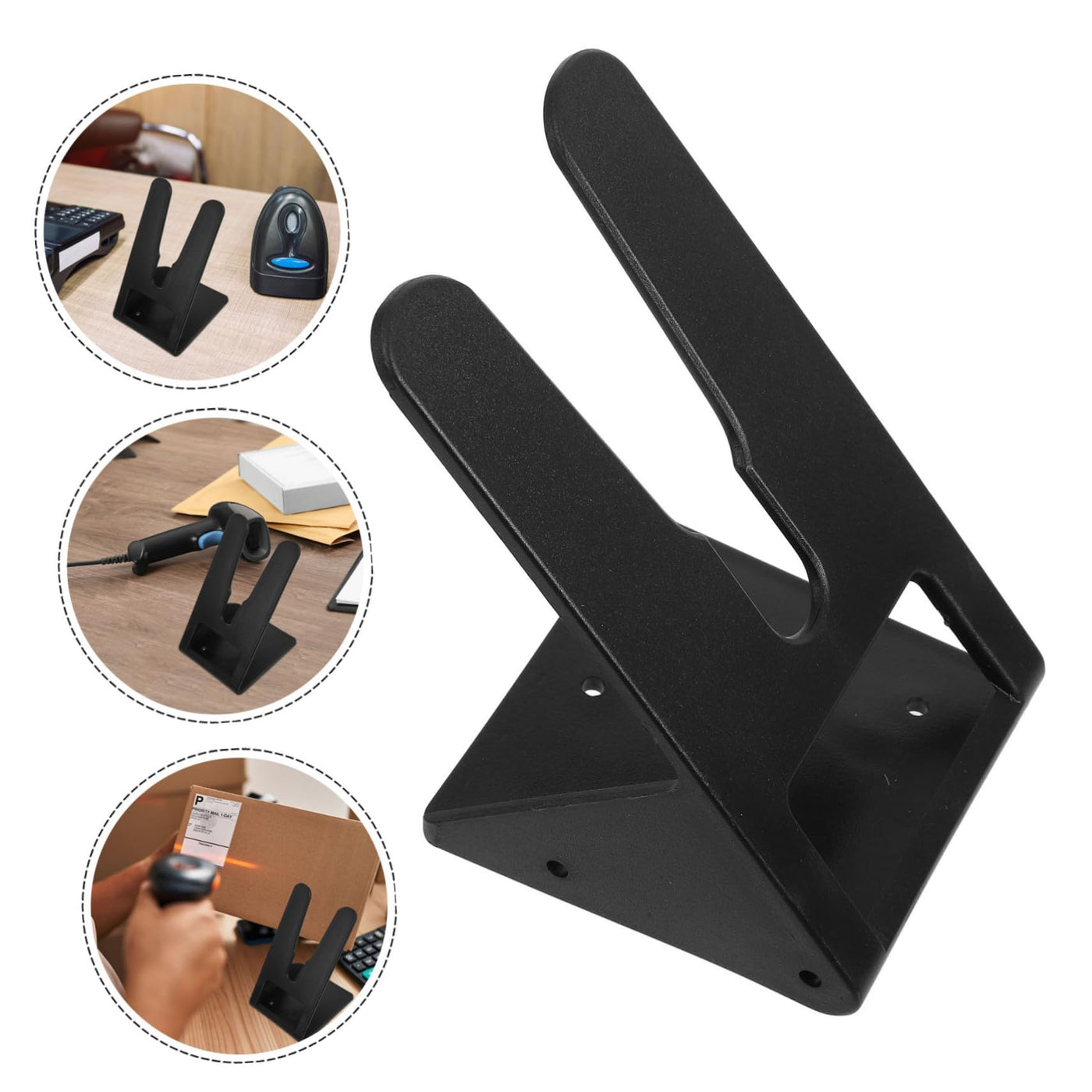 5St Scannerhalterung Rack für Etikettenleser Scannerständer für den Schreibtisch Handscanner-Rack Scanner-Autohalterung Scanner für Computer Scanner für Etiketten Plastik Black SOLUSTRE