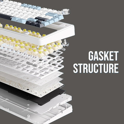 EPOMAKER x Aula F75 Gasket Mechanische Tastatur, 75% Hot swap-fühige Gaming-Tastatur mit Fünf-Schicht-Polsterung&Knopf, Bluetooth/Wireless/USB-C, RGB (Black, LEOBOG Reaper Switch)