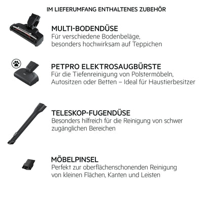 AEG QX6-1-45AN Akku Staubsauger kabellos / Staubsauger beutellos / leise / Handstaubsauger akku / 45 min Laufzeit / leicht / Hartboden / 2in1 / Tierhaare / Hund / Katze / Teppich / Auto / grau