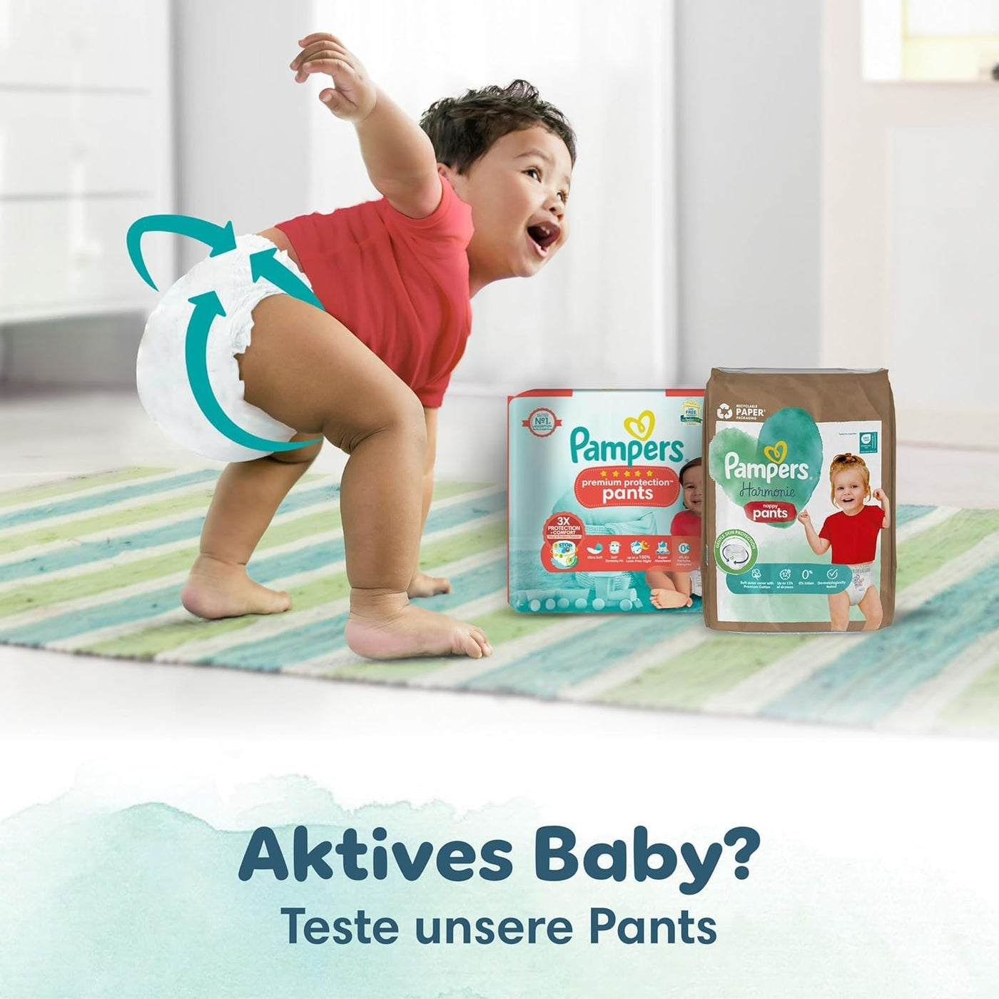 Pampers Baby Windeln Größe 5 (11-16kg) Harmonie, MONATSBOX, Sanfter Hautschutz Und Pflanzenbasierte Inhaltsstoffe, 152 Stück