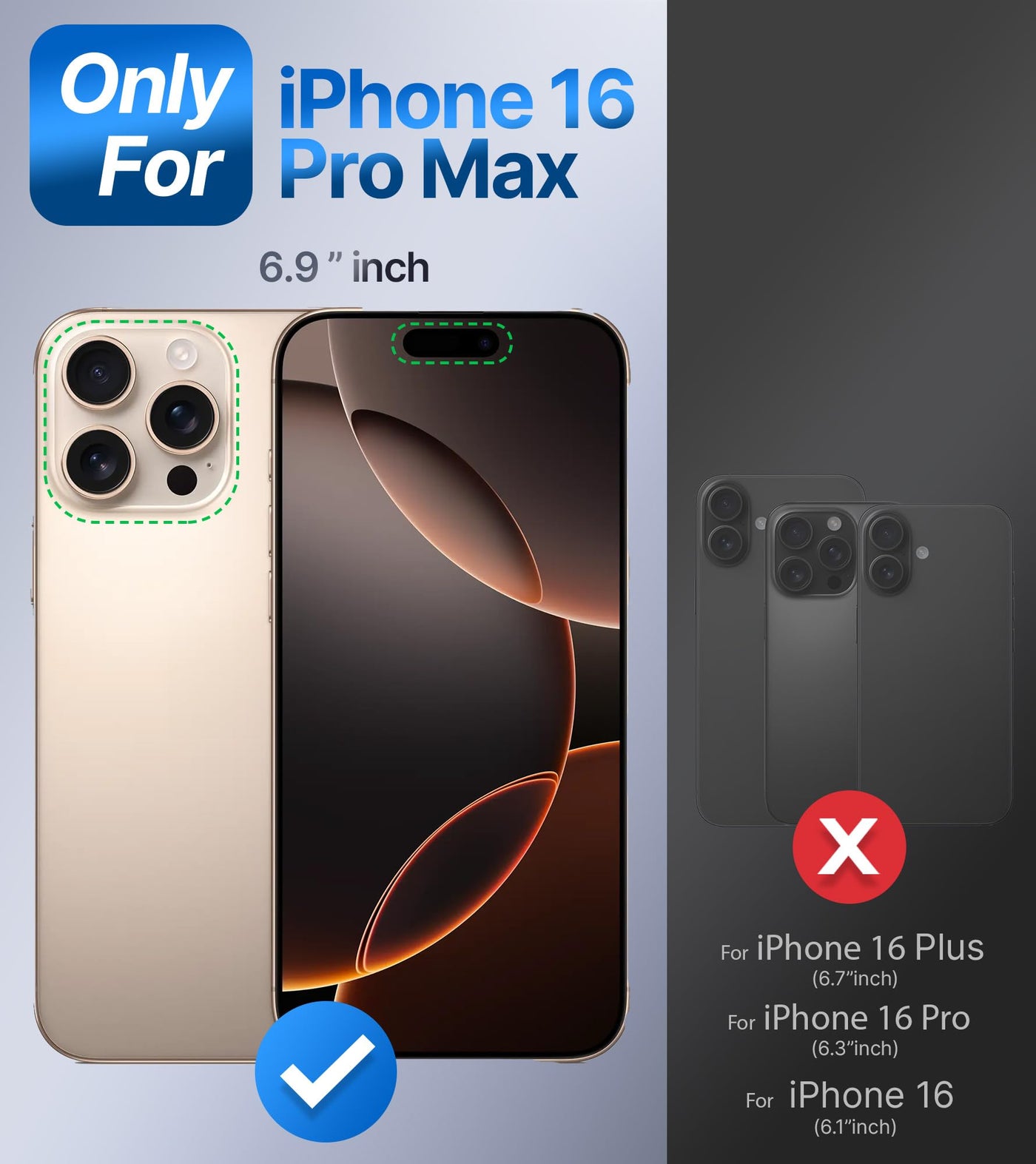 XYZ für iPhone 16 Pro Max Hülle mit Band, Herz Doppelring Ständer HandyHülle Handykette Frauen Mädchen Dünn Stoßfeste Anti-Kratzt SchutzHülle für iPhone 16 Pro Max Case, Schwarz