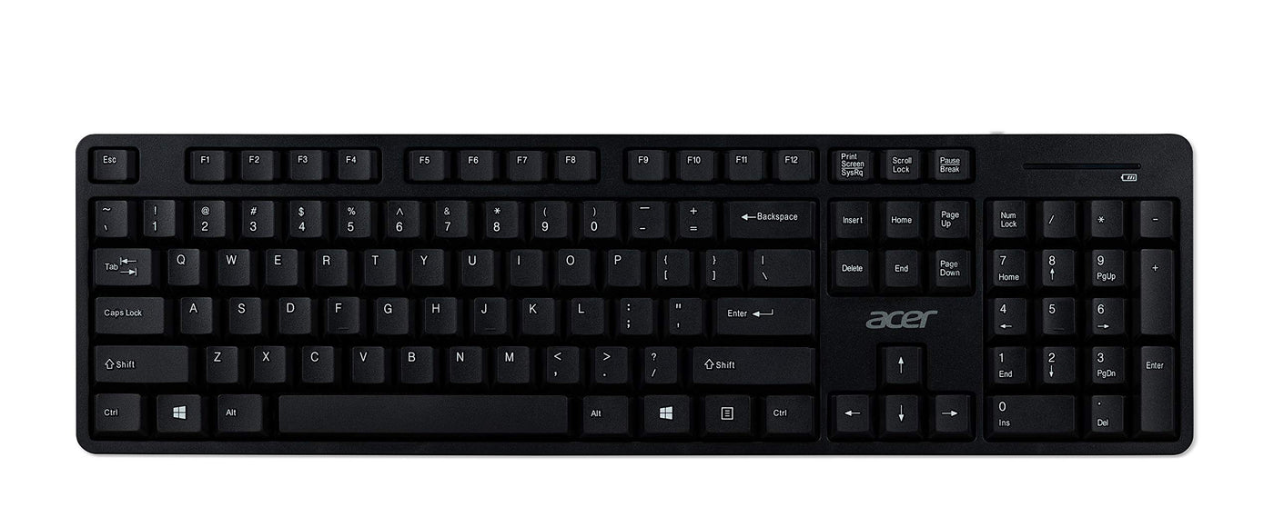 Acer Wireless Tastatur & Maus Kit (Combo 100) (kabellose Tastatur mit Nummernblock + Maus, schlichtes und schickes Design) schwarz