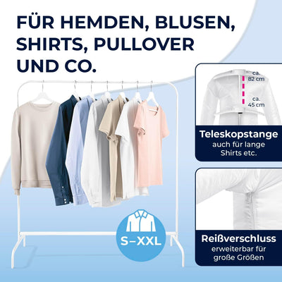 CLEANmaxx automatischer Hemdenbügler PRO | ersetzt Bügeleisen, Bügelbrett, Dampfglätter und Steamer | Bügelgerät mit Bügelpuppe für Hemden, Blusen & Shirts | innovativ & effizient, weiß