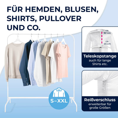 CLEANmaxx automatischer Hemdenbügler | Bügler für Hemden, Blusen & Hosen, schonender als Wäschetrockner und Bügeleisen | Trocknen und in Minuten knitterfrei [weiss]