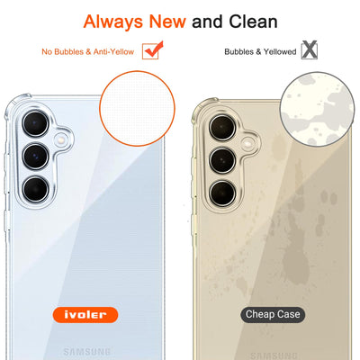 ivoler Klar Silikon Hülle für Samsung Galaxy A55 5G mit Stoßfest Schutzecken, Dünne Weiche Transparent Schutzhülle Flexible TPU Durchsichtige Handyhülle Kratzfest Case Cover