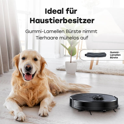 ZACO A10 Pro Saugroboter mit Wischfunktion, 2,5l Absaugstation bis 60 Tage, Lasernavigation, 3000Pa, 2in1 Saug und Wischroboter, ideal für Tierhaare, Teppicherkennung, leise, App & Alexa Steuerung