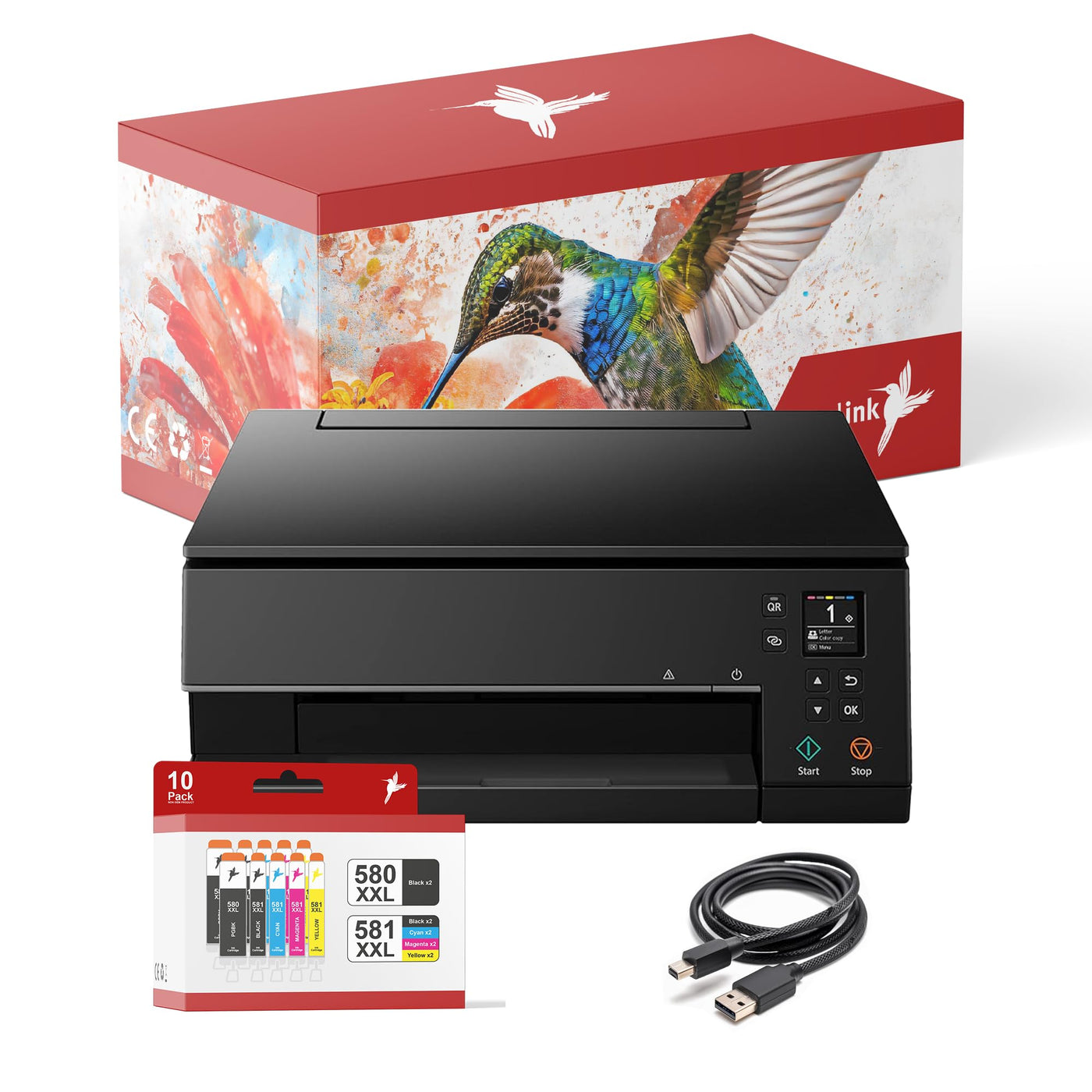 Imprimante Realink Bundle TS6350a (avec scanner et copieur) avec 10 cartouches d'imprimante XXL