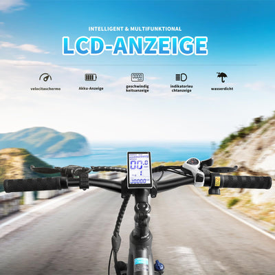 ZIMONDA Ebike Herren Mountainbike Elektrofahrrad 250W Motor 27.5 Zoll 48V Akku bis zu 100 km Reichweite 7 Gänge 25 km/h City & Offroad E-Bike mit LCD-Display