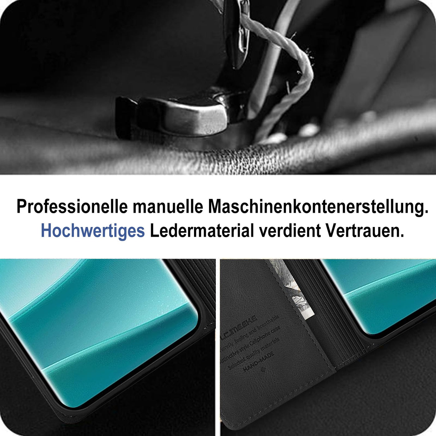 Giyer für Xiaomi Redmi Note 14 Pro Hülle mit Schutzfolie, Handyhülle Redmi Note 14 Pro 5G PU Leder Wallet Flip Case, Schutzhülle Redmi Note 14 Pro Klapphülle mit Kartenfach Standfunktion (Schwarz)