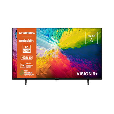 GRUNDIG 50 VOE 73 Fernseher 50 Zoll (126 cm) LED TV, Android 11 TV, 4K UHD, Dolby Digital, HDR10, Micro Dimming Engine, Chromecast Built-in, Bluetooth, Smart TV, Schwarz