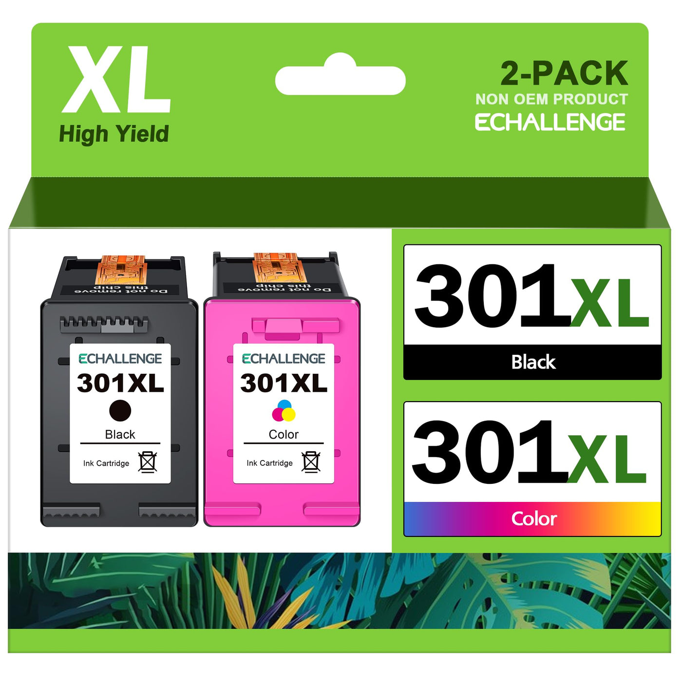 ECHALLENGE 301 XL für HP 301 druckerpatronen Multipack 301XL patrone Ersatz 2540 1000 1010 1050 Envy 4500 5534 4502 Officejet 2620 2622(1Schwarz 1Farbe,2-Pack) patronen