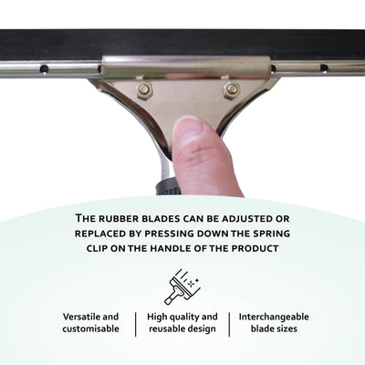 GBPro Edelstahl Fensterwischer, Abzieher (profi fensterabzieher) mit doppelseitiger rubberen verwijderblad, Gummilippe 15 cm
