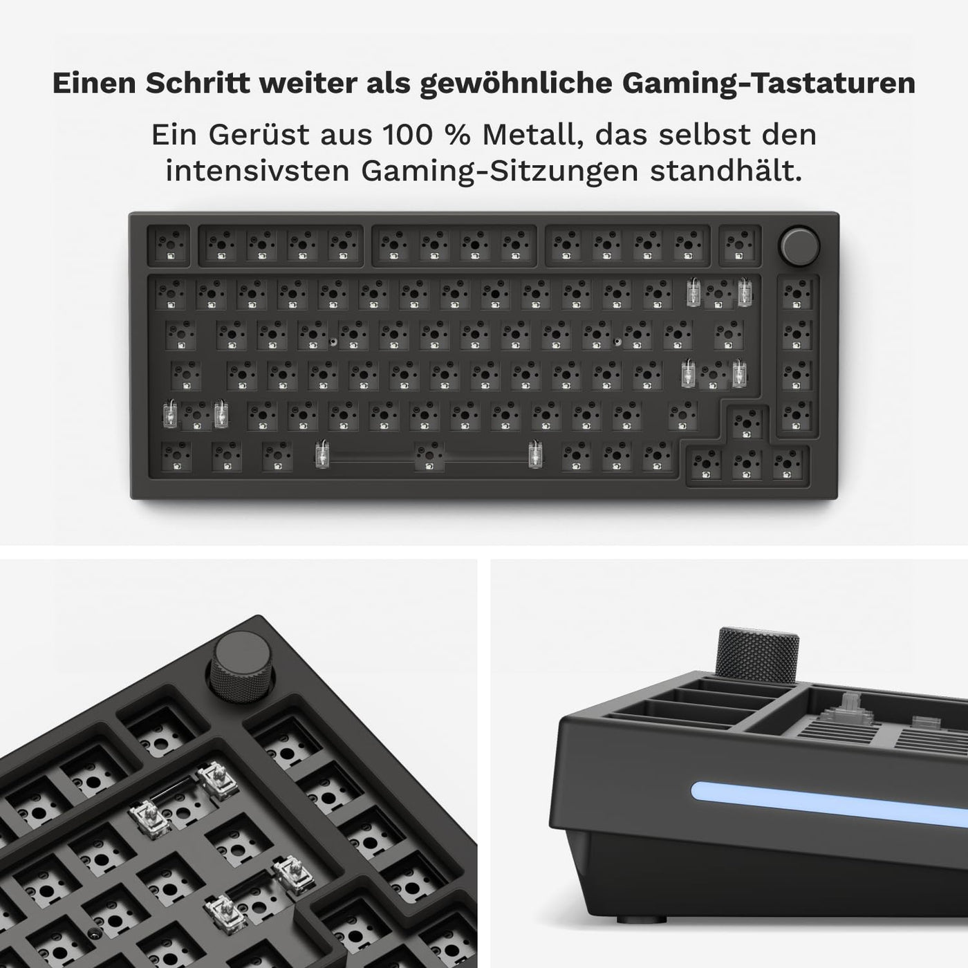 Glorious PC Gaming Race GMMK Pro Black Slate 75% TKL Tastatur - Barebone, ANSI-Layout, schwarz