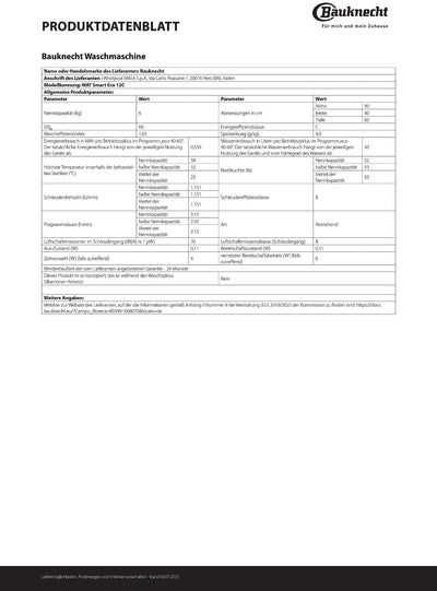 Bauknecht WAT Smart Eco 12C Toplader-Waschmaschine/6 kg/1200 UpM/Kurz30'/FreshFinish/Intensivspülen/Mehrfachwasserschutz+/Energy Saver/Wolleprogramm/Startzeitvorwahl/Universal