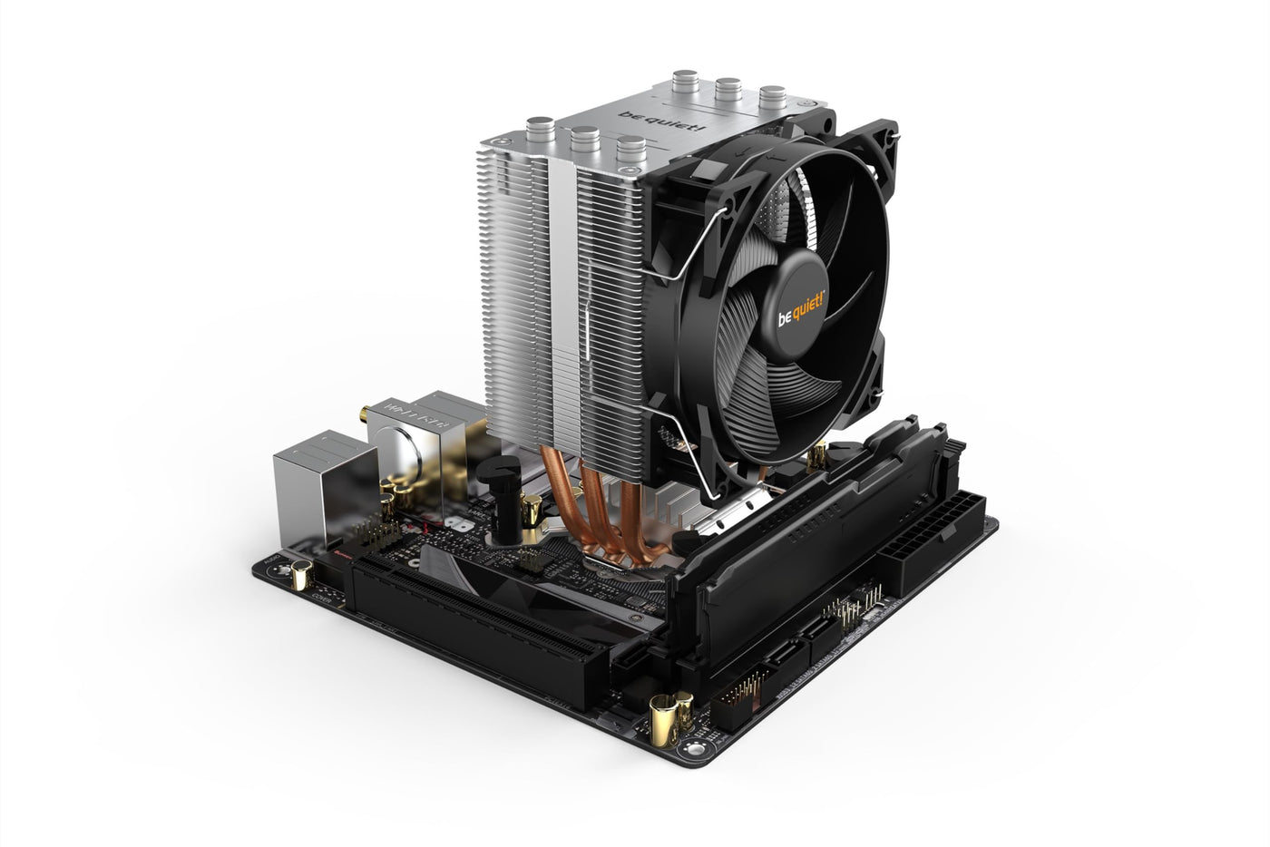 be quiet! Pure Rock Slim 2, CPU Kühler, 130W TDP, Pure Wings 2 92mm PWM Lüfter, 3 Heatpipes, asymmetrisches Design, Slim Tower