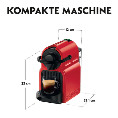 Nespresso Kapselmaschine Inissia XN1005 von Krups | Sehr schnell betriebsbereit | Automatische Abschaltung | Kirschrot, Rot(ruby)