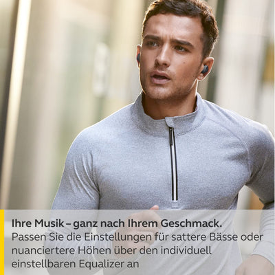 Jabra Elite 4 Active In Ear Bluetooth Earbuds - True Wireless Kopfhörer mit sicherem Sitz, 4 eingebauten Mikrofonen, aktiver Geräuschunterdrückung und anpassbarer HearThrough Funktion - Schwarz