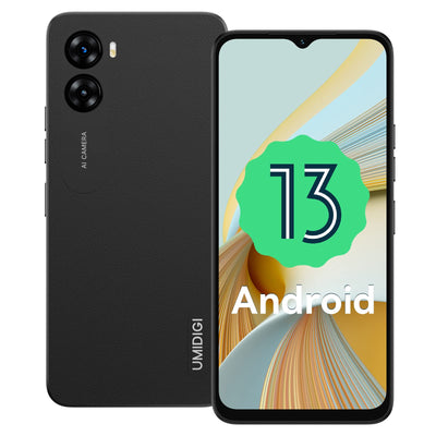 UMIDIGI G3 Plus Smartphone Ohne Vertrag (2023),Android 13 Handy, 8GB+128GB/1TB Simlockfreie Handys,6,52" HD+Display,5150mAh,13MP, 4GDualSIMSchulkinder Handy/Face ID/Fingerabdruck/OTG/GPS(Schwarz)