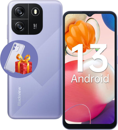 Blackview Wave 6C Handy Ohne Vertrag Günstig, 4GB+32GB/1TB erweiterbar Android 13 Octa Core 6,52" HD+ Smartphone, 8MP+5MP Panorama Kamera 5100mAh, 4G Dual SIM, Simlockfreie