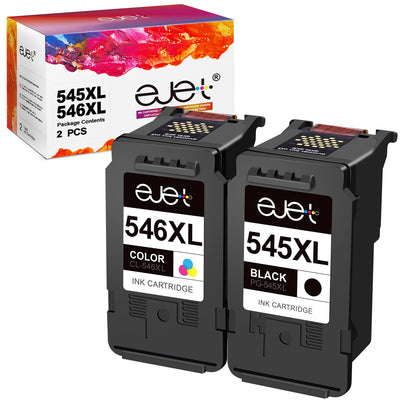 ejet Kompatibel Tintenpatrone als Ersatz für Canon PG-545XL CL-546XL PG545 CL546 für Pixma MX495 TR4550 TR4551 MG2550s MG2555s TS3150 TS3151 MG2950 MG3050 MG3051 iP2850 TS205 (1 Schwarz,1 Farbe)