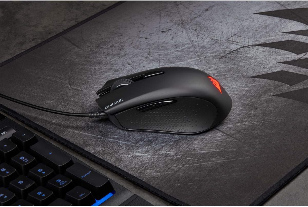 CORSAIR HARPOON PRO RGB Wired Lightweight FPS/MOBA Gaming Mouse - 12.000 DPI - 6 Programmierbare Tasten - iCUE Kompatibel - PC, Mac, PS5, PS4, Xbox - Schwarz