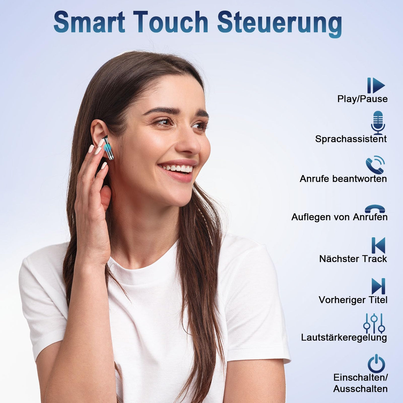 Bluetooth 5.3 Kopfhörer, In Ear Kopfhörer Kabellos mit 4 Mic, 48H Tiefer Bass Spielzeit Wireless Earbud, LED-Anzeige, Bluetooth Ohrhörer mit ENC Noise Cancelling, IP7 Wasserdicht Kopfhörer Sport USB-C