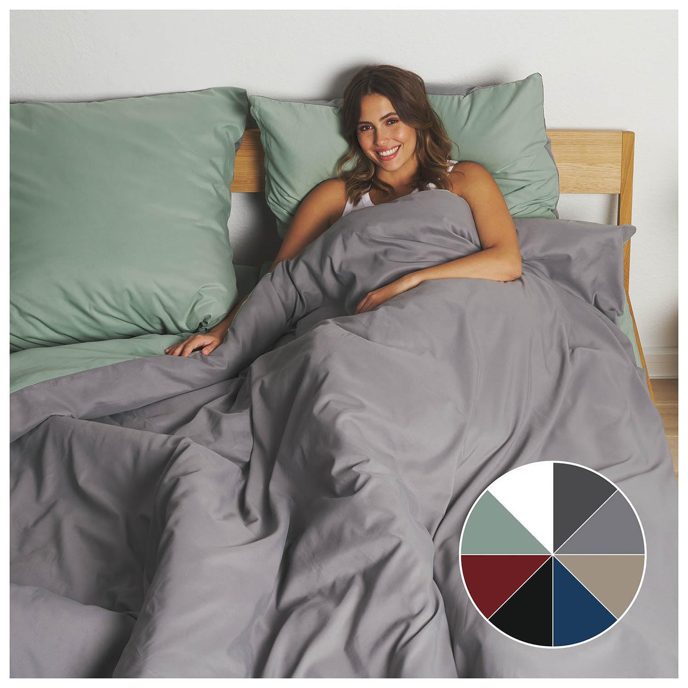 Blumtal Premium Duvet Cover Set 120 - Extra Soft Microfibre 135 x 200cm & 80 x 80cm Fluffy and Soft Bedding, Luxury Bed Covers, from Single to Superking Size Dark Ocean Blue/Moonlight Grey