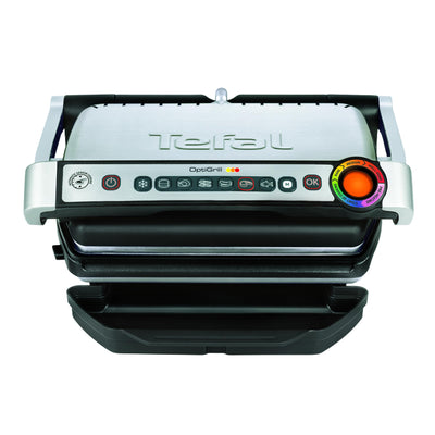 Tefal OptiGrill Kontaktgrill, 6 Programme, Garstufenanzeige, Abnehmbare Platten, Manueller Modus, Elektrogrill, Edelstahl, GC705D16