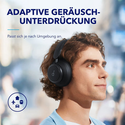 Soundcore by Anker Space Q45 Bluetooth Kopfhörer, Adaptive aktive Geräuschunterdrückung bis zu 98%, 50 Std. Wiedergabe, LDAC Hi-Res Wireless Audio,Kristallklare Anrufe(Generalüberholt)