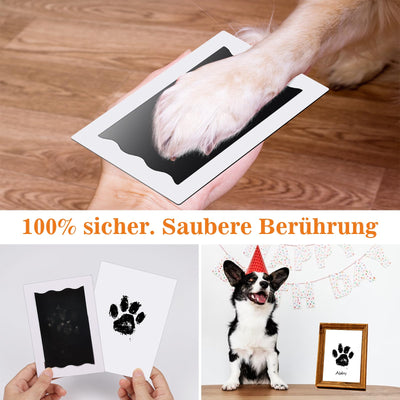 4 pcs Fußabdruck Baby Nabance Pfotenabdruck set Hund Katze, Baby Fussabdruck set Clean Touch Fussabdruck Baby Handabdruck Baby Kontakt nicht mit Farbe für Baby Shower Geschenk für Haustiere Besitzer