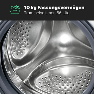 Bomann® Waschmaschine 10kg | max. 1400 U/min | 10 Jahre Motor-Garantie | effizienter, leiser & langlebiger Invertermotor | 15 Programme | Endzeitvorwahl | LED-Display | Washing Machine WA 7110