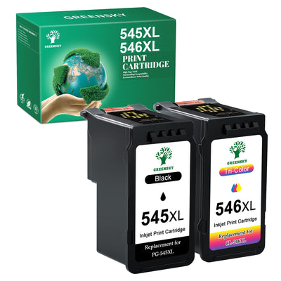 GREENSKY 545 546 XL Multipack Patronen Kompatibel für Canon Druckerpatronen 545 546 PG-545XL CL-546XL für Canon PIXMA MX495 Patronen für PIXMA TR4550 TR4551 TS3150 TS3450 TS3350 MG3050 (Schwarz,Farbe)