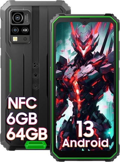 Blackview BV4800 (6GB+64GB/1TB) Outdoor Handy 5180mAh, 6.56" Android 13 Baustellenhandy, 13MP+5MP, Outdoor Smartphone Ohne Vertrag Günstig Dual SIM, NFC/Fingerabdruck/IP68&IP69K/GPS - 2 Jahre Garantie