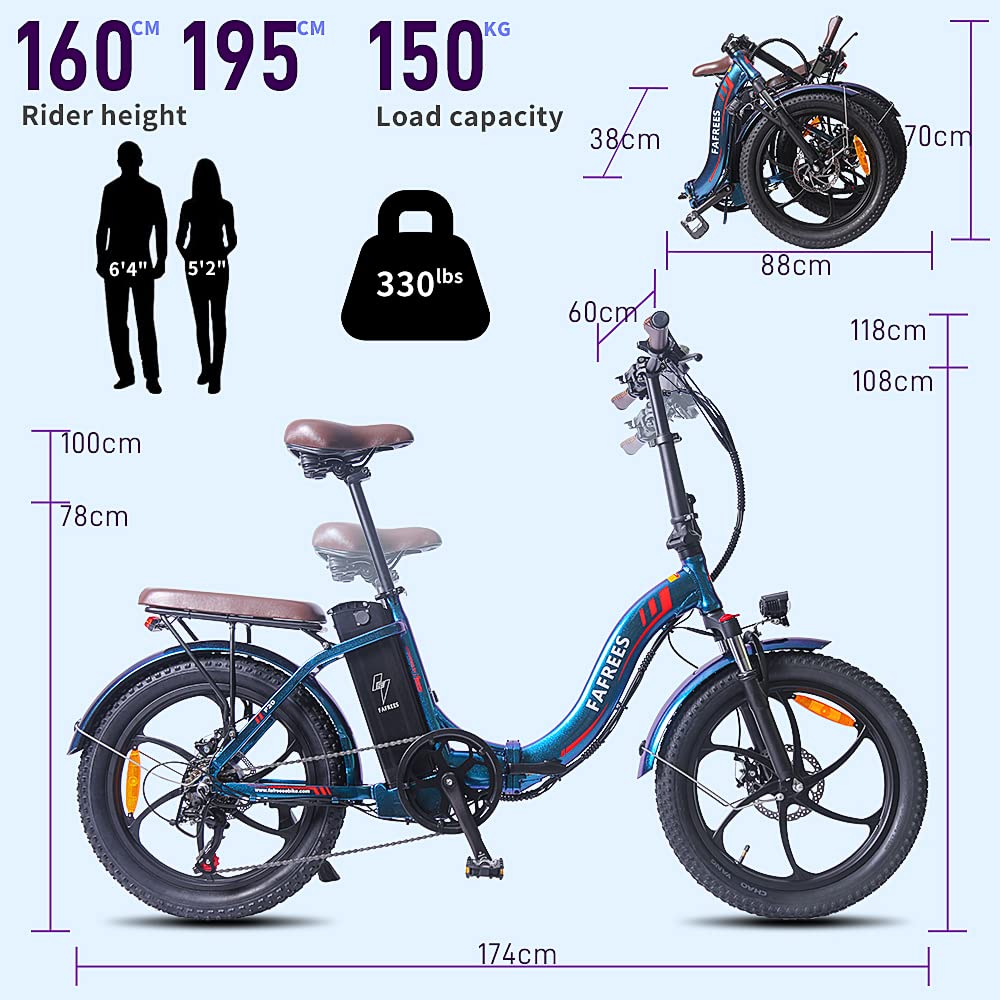 Fafrees F20 PRO [ Offiziell ] Fatbike E-Bike Klapprad 20 Zoll mit 36V 18AH Akku und StVO. Bremslicht, Erwachsene Klappbar Herren E Bike Damen 250W, Elektrofahrrad 25km/h, Citybike Pedelec Mountainbike