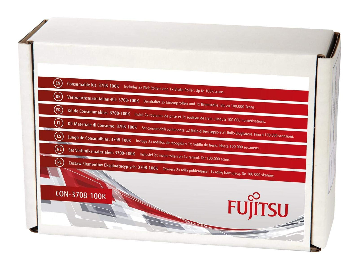 Fujitsu/PFU Verbrauchsmaterial-Set: 3708-100K für SP-1120, SP-1125, SP-1130 Inklusive 2 x Pickrollen und 1 x Bremsrolle. Geschätzte Lebensdauer: bis zu 100 K Scans