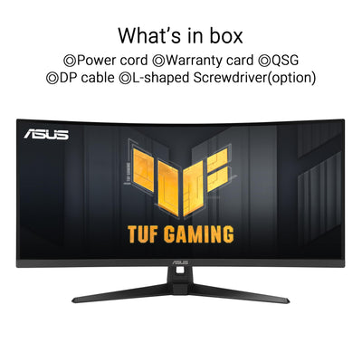 ASUS TUF Gaming VG34VQ3B Gaming Monitor - 34 Zoll WQHD (3440x1440), Curved, 180Hz, ELMB SYNC, FreeSync Premium, 1ms MPRT, 90% DCI-P3, DisplayWidget Center