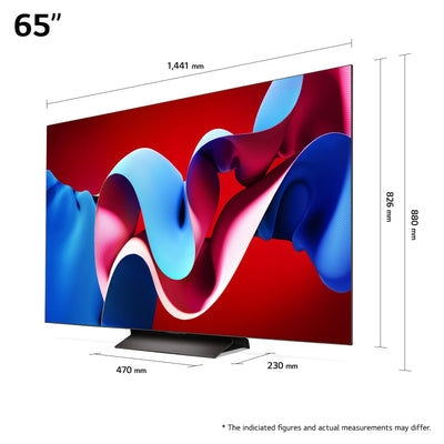 LG OLED65C47LA TV 65" (165 cm) OLED evo Fernseher (α9 Gen7 4K AI-Prozessor, webOS 24, Dolby Vision, bis zu 120Hz) [Modelljahr 2024]