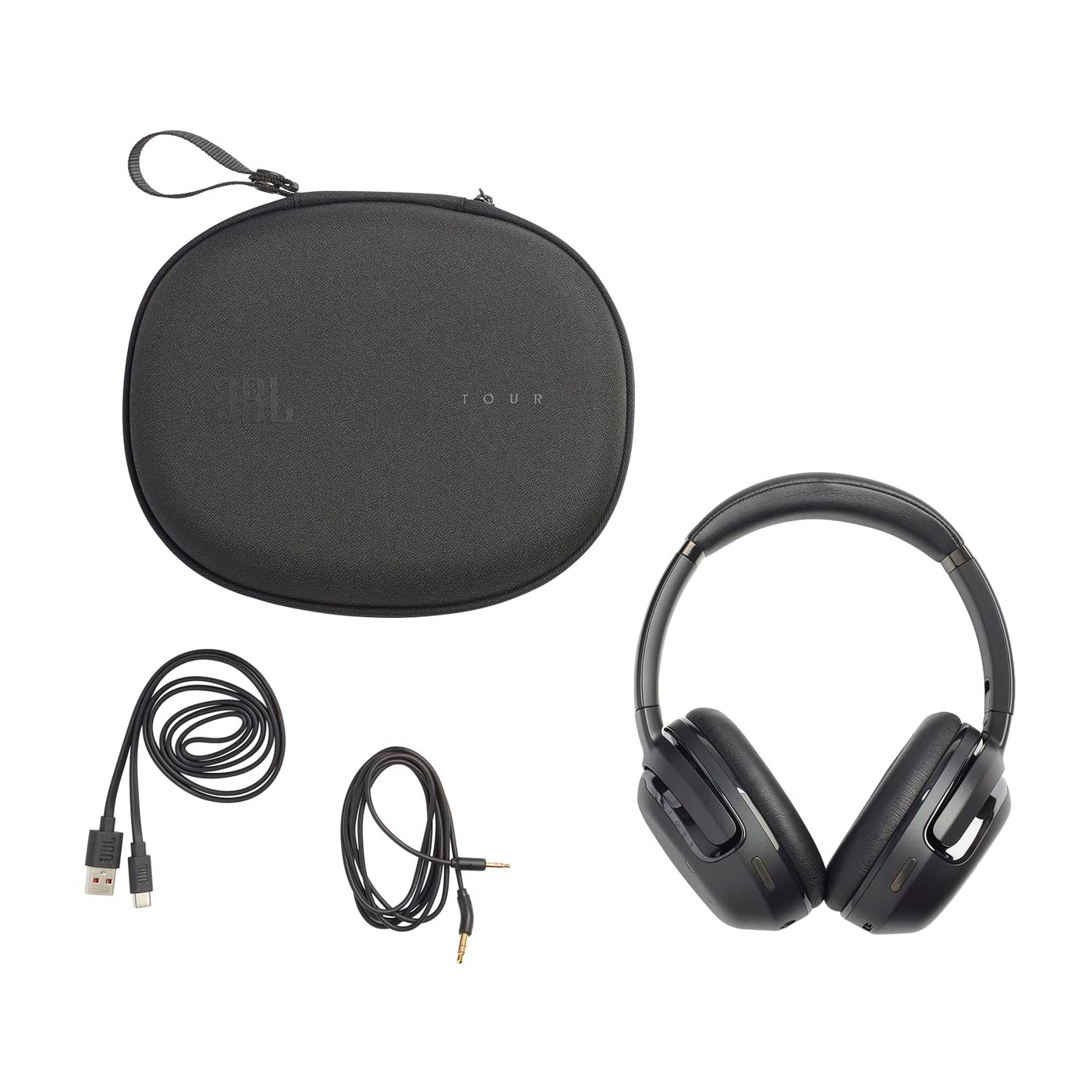 JBL Tour One M2 – Kabellose Over-Ear Kopfhörer – Bluetooth Kopfhörer mit Adaptivem Noise Cancelling in Schwarz – Bis zu 50 Stunden Wiedergabezeit mit nur einer Akkuladung