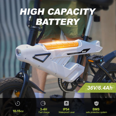 VDL A02 E-Bike Elektrofahrrad 14 Zoll, 36V 6,4Ah Batterie, E-Bike mit LCD-Display, E Bike 250W Motor & 25km/h, 3 Fahrmodi, Sitzhöhe Verstellbar