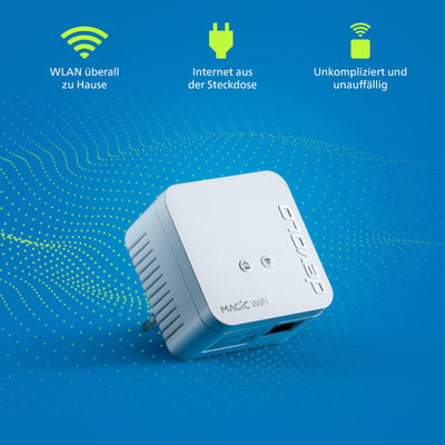 devolo Magic 1 WiFi mini Erweiterungsadapter, WLAN Powerline Adapter, bis zu 1.200 Mbit/s, WLAN Verstärker, 1x LAN Anschluss, dLAN 2.0, weiß