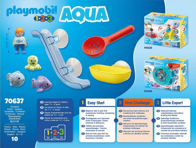 PLAYMOBIL 1.2.3 Aqua 70637 Fangspaß mit Meerestierchen, Badewannenspielzeug für Kleinkinder, Mit schwimmfähigen Fischen, Erstes Spielzeug für Kinder ab 1,5 bis 4 Jahre