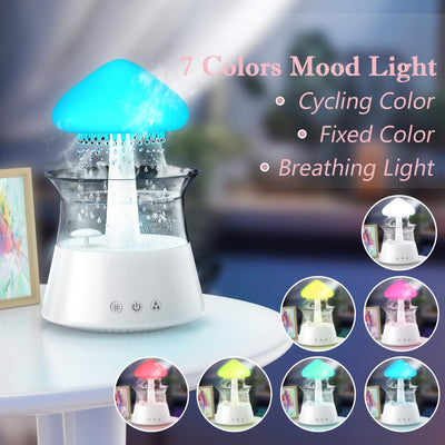 Diffuserlove Regen Wolken luftbefeuchter Rain Cloud Humidifier mit Fernbedienung Pilz Wasser Lampe Raumbefeuchter Schlafzimmer Regentropfen Luft luftbefeuchter Schlafzimmer Air Humidifier